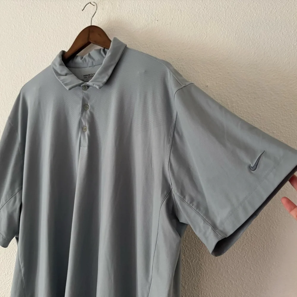 Nike Golf Tour Performance Polo Sporty XXL Blue Gray Dri FIT Athleisure Mens - Picture 4 of 10